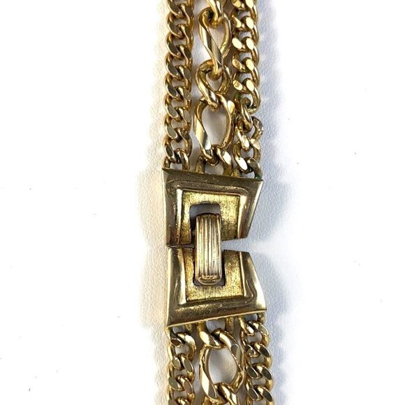 Trifari Vintage Gold Crown Chain Link Layered Necklace - Picture 7 of 7